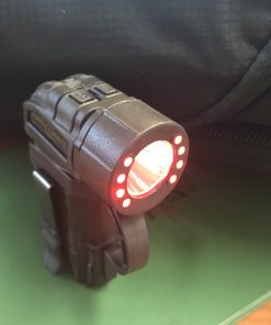red tactical flashlight